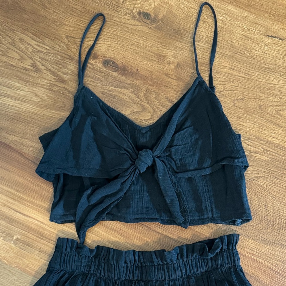 Aerie Tie Front Cropped Tank